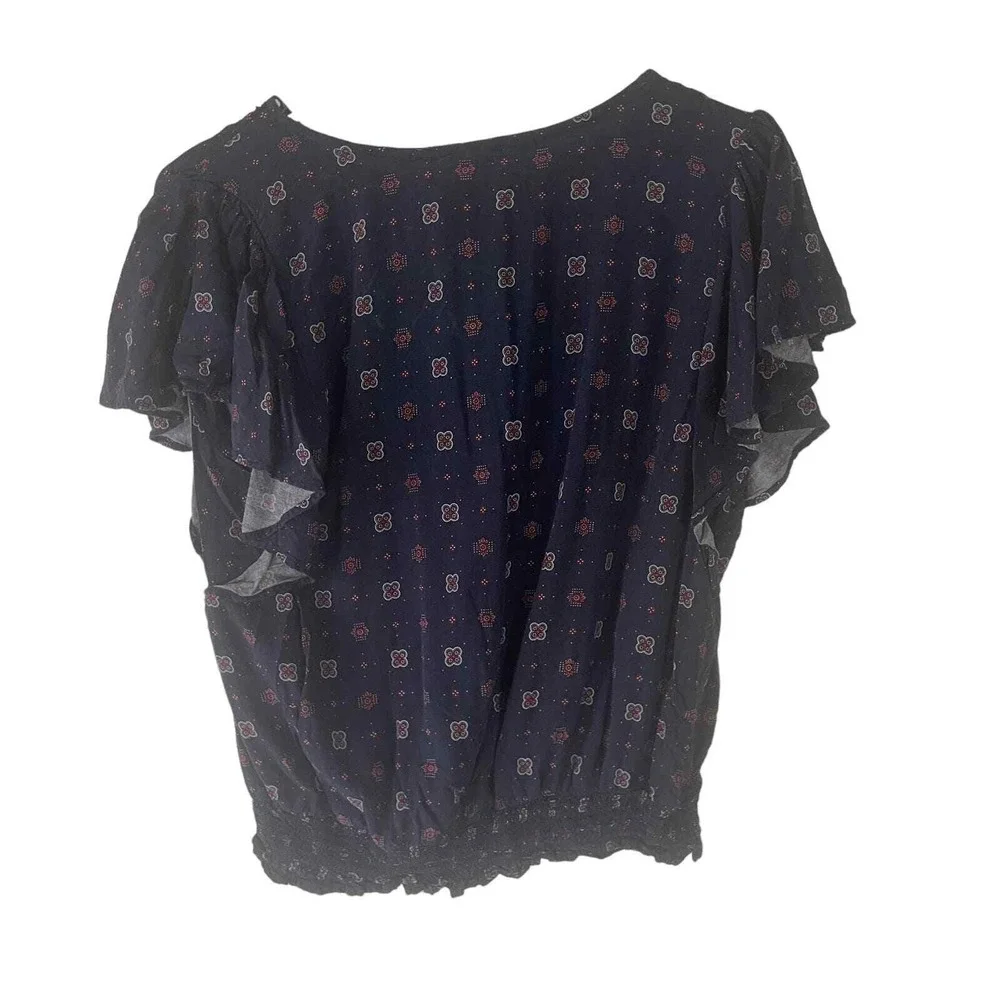 Tommy Hilfiger Size Medium‎ Red White Blue Paisley Blouse 4th of July